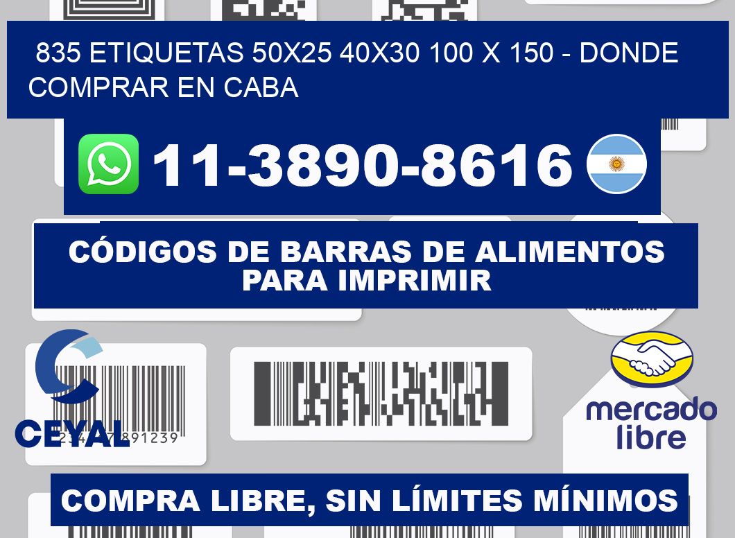 835 etiquetas 50x25 40x30 100 x 150 - Donde Comprar en Caba