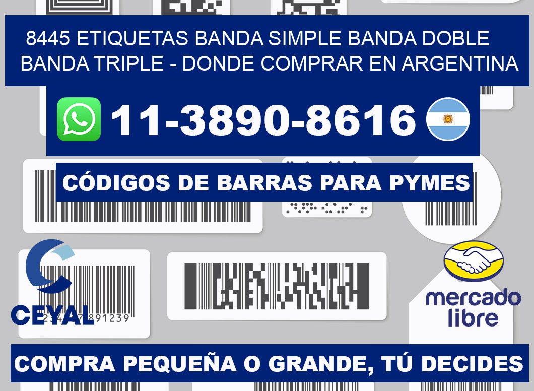 8445 etiquetas banda simple banda doble banda triple - Donde Comprar en Argentina
