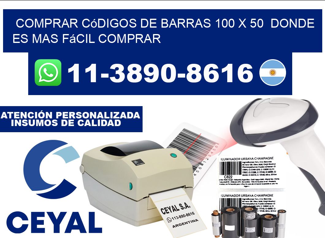 Comprar códigos de barras 100 x 50  Donde es mas fácil comprar