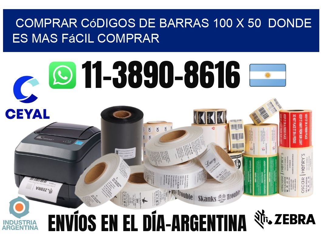 Comprar códigos de barras 100 x 50  Donde es mas fácil comprar