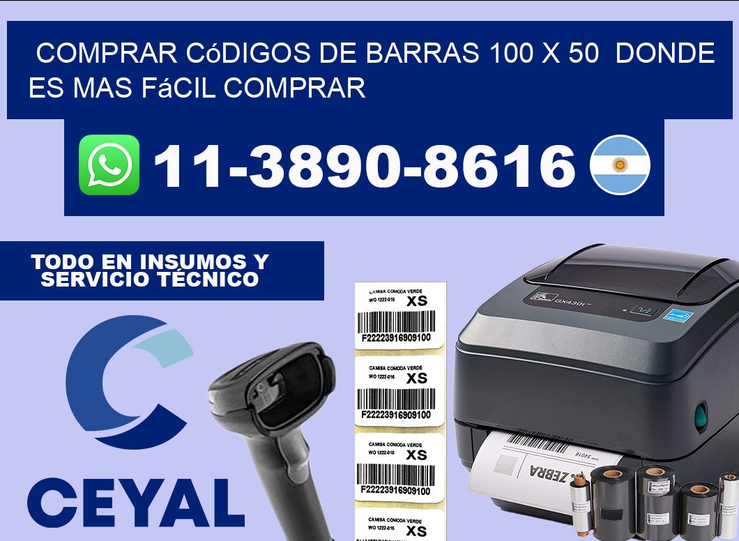 Comprar códigos de barras 100 x 50  Donde es mas fácil comprar
