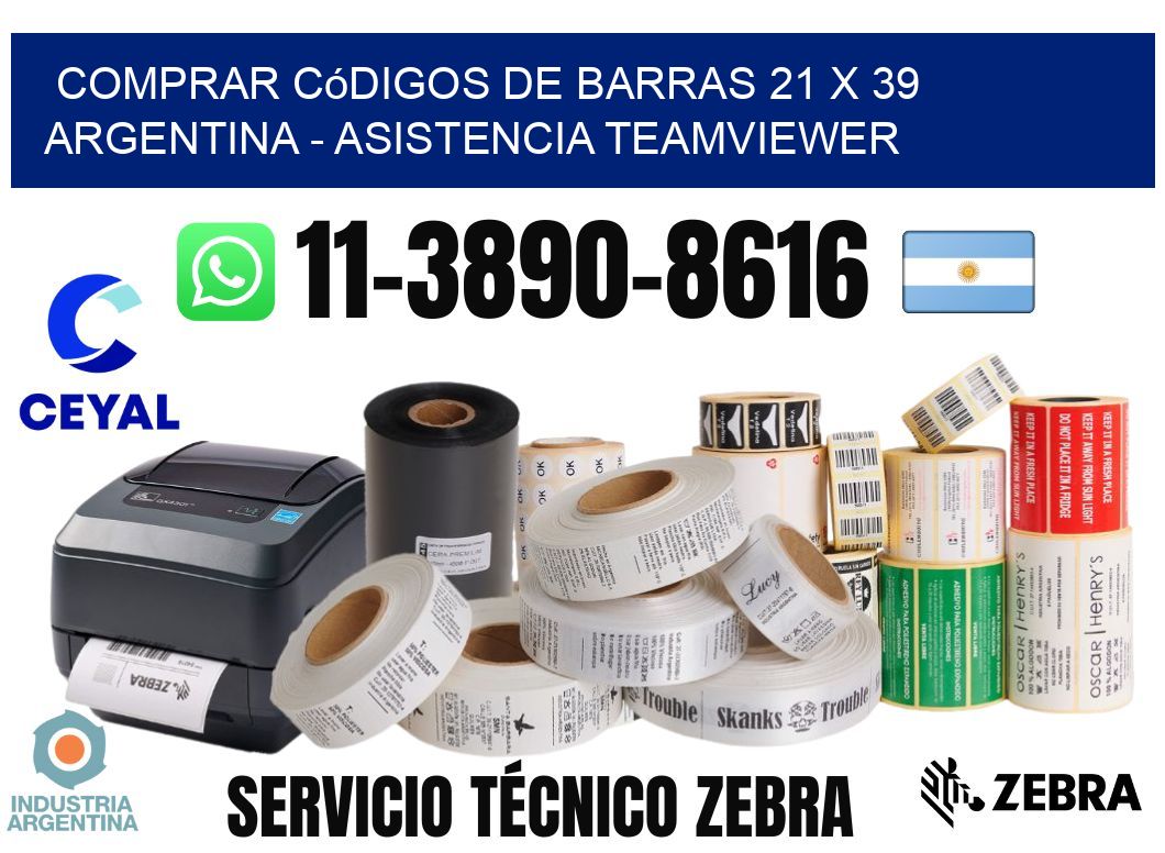 Comprar códigos de barras 21 x 39 argentina - asistencia teamviewer