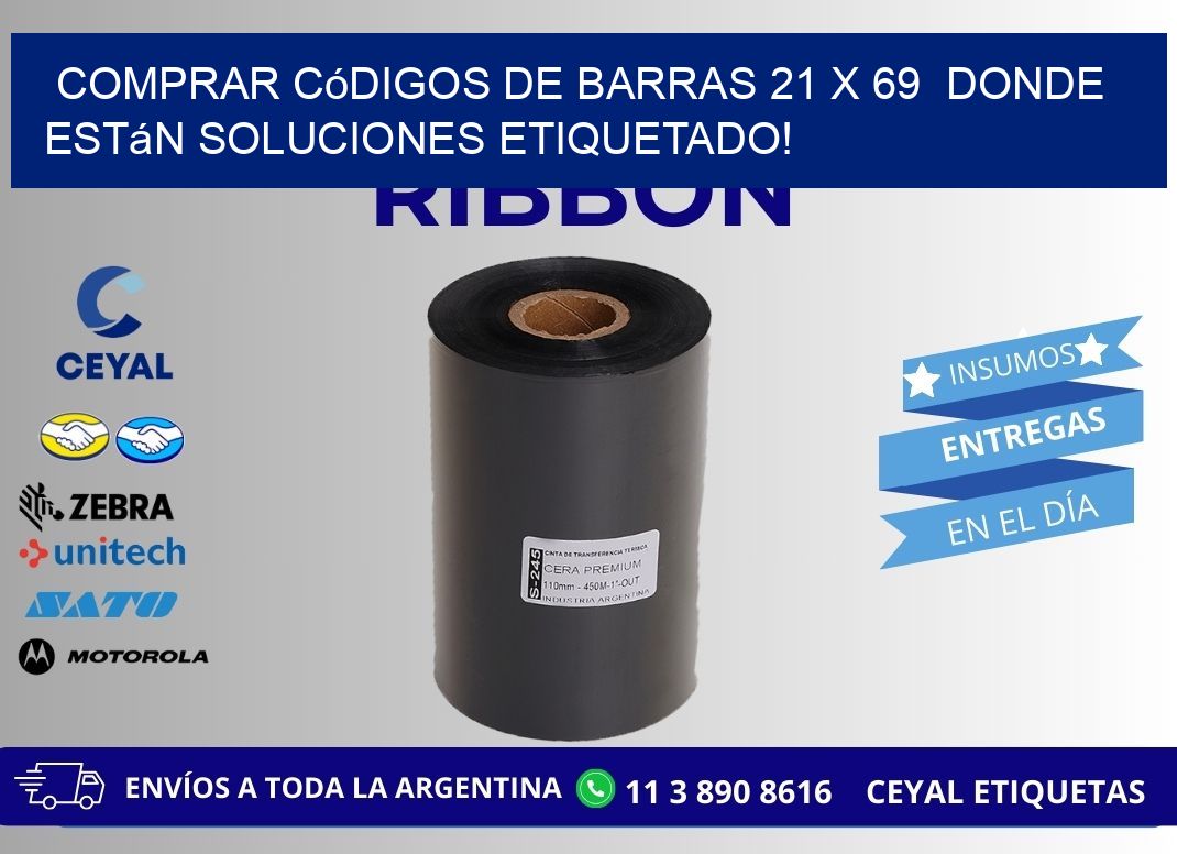 Comprar códigos de barras 21 x 69  donde están soluciones etiquetado!