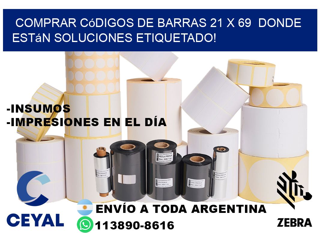 Comprar códigos de barras 21 x 69  donde están soluciones etiquetado!