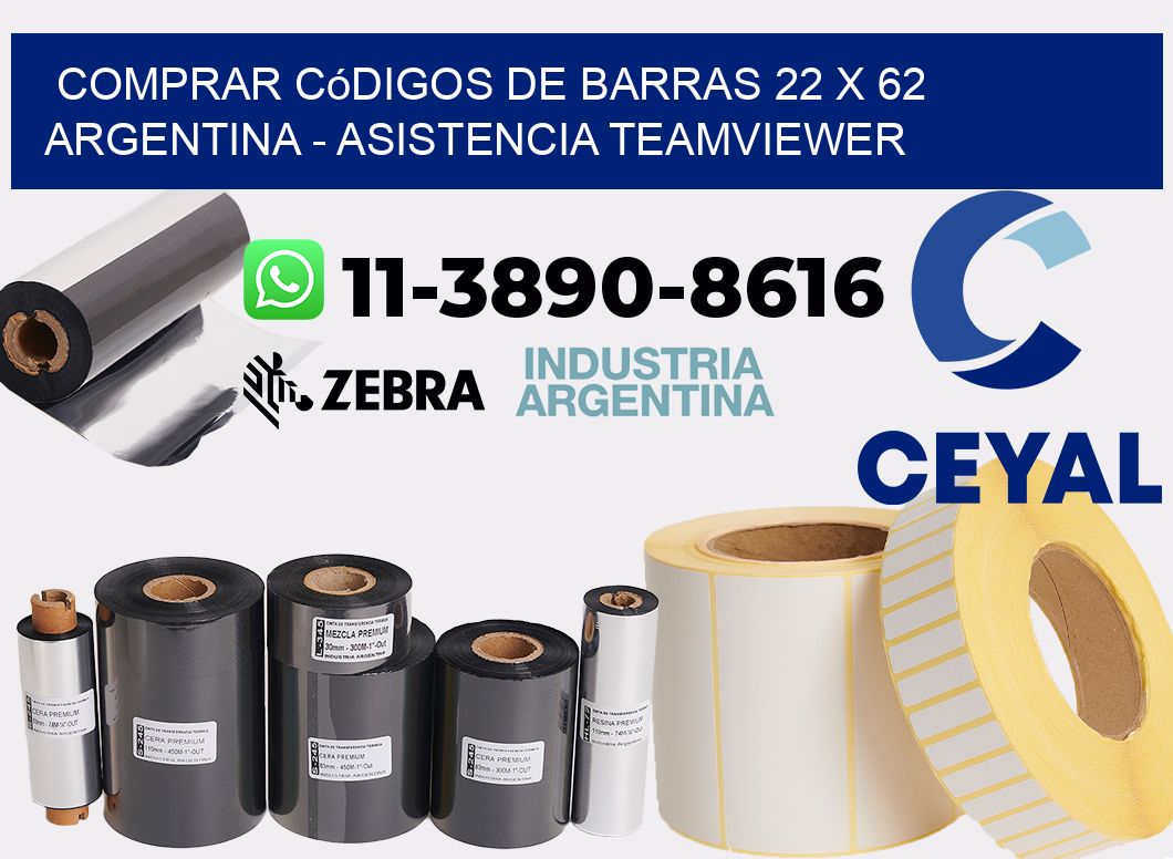 Comprar códigos de barras 22 x 62 argentina - asistencia teamviewer