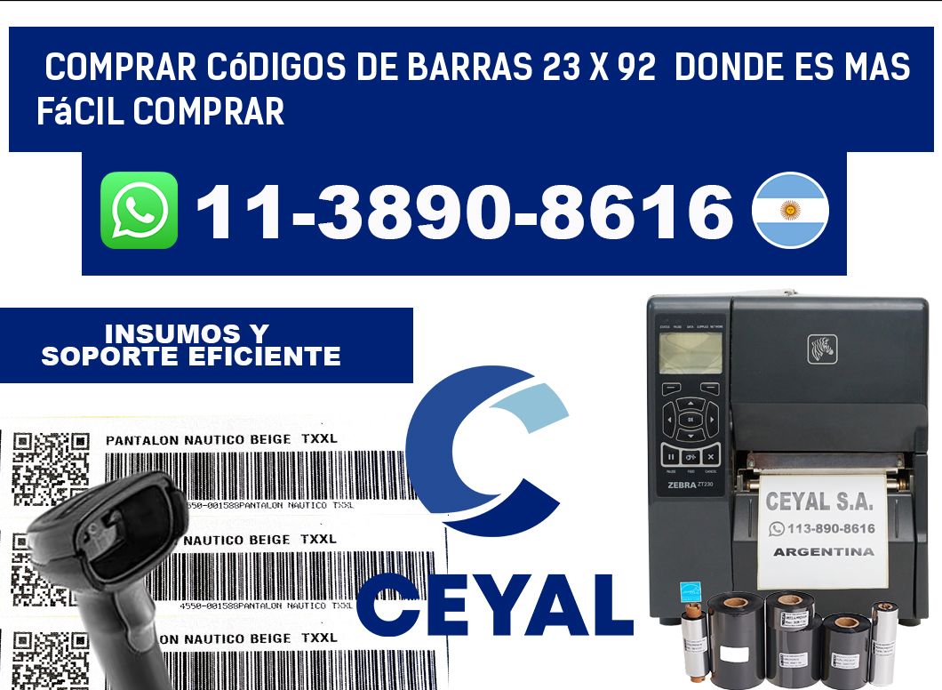 Comprar códigos de barras 23 x 92 Donde es mas fácil comprar