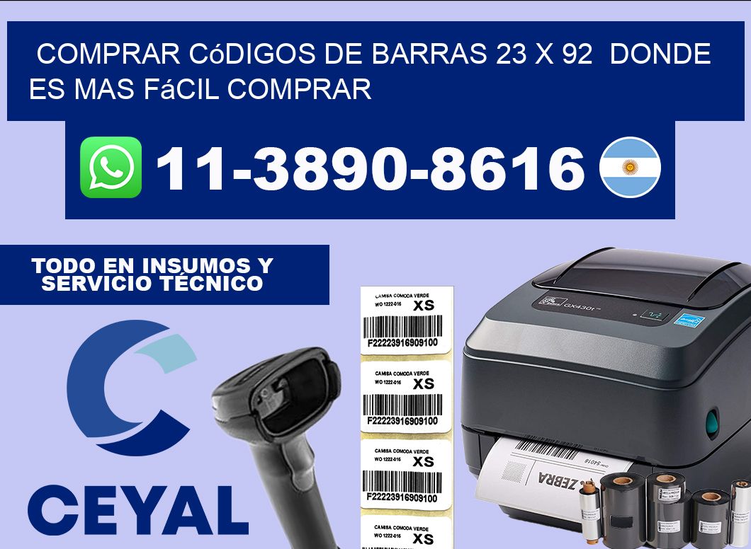 Comprar códigos de barras 23 x 92  Donde es mas fácil comprar