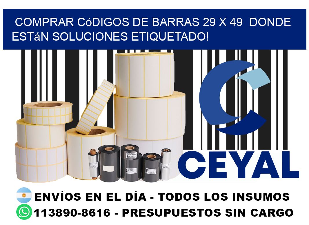 Comprar códigos de barras 29 x 49  donde están soluciones etiquetado!