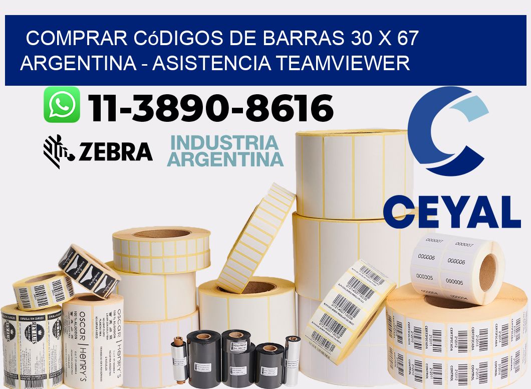 Comprar códigos de barras 30 x 67 argentina - asistencia teamviewer