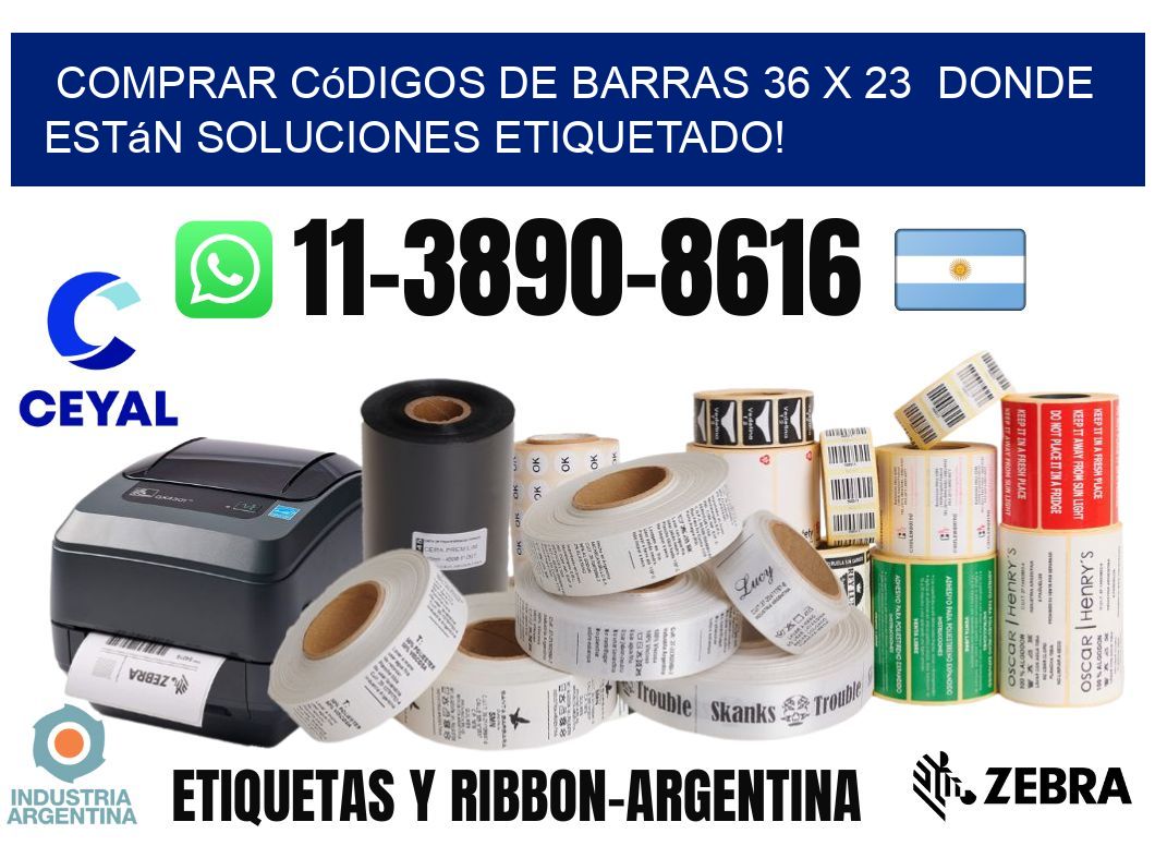 Comprar códigos de barras 36 x 23  donde están soluciones etiquetado!