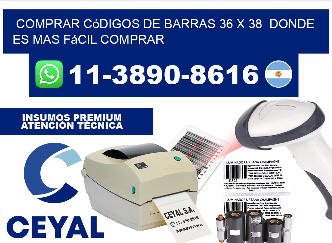 Comprar códigos de barras 36 x 38  Donde es mas fácil comprar