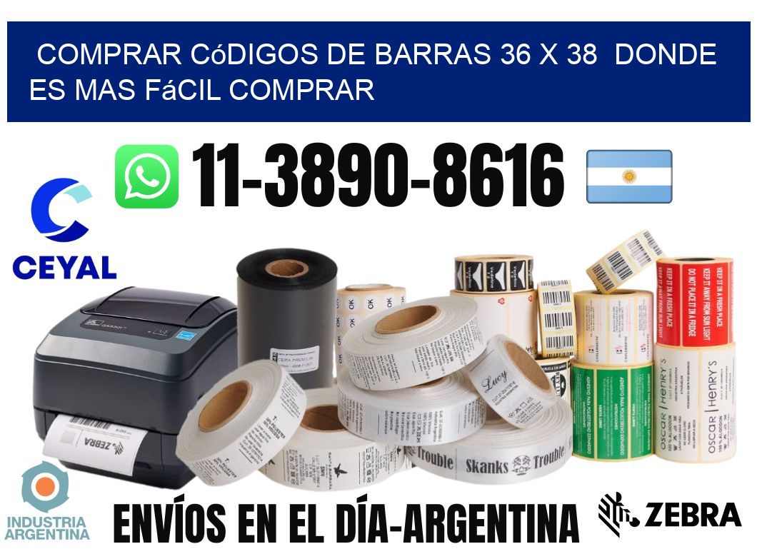 Comprar códigos de barras 36 x 38  Donde es mas fácil comprar