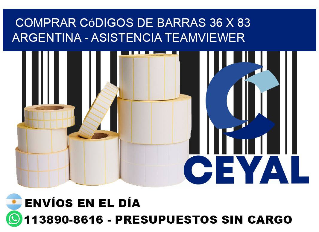Comprar códigos de barras 36 x 83 argentina - asistencia teamviewer