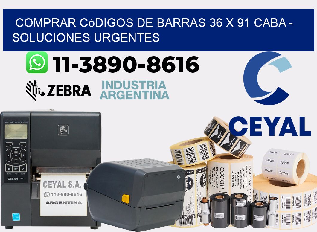 Comprar códigos de barras 36 x 91 CABA - soluciones urgentes