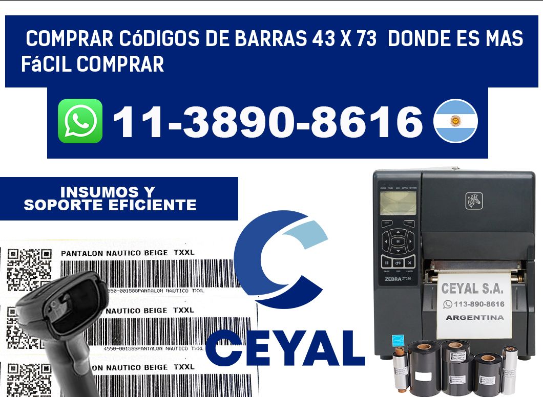 Comprar códigos de barras 43 x 73  Donde es mas fácil comprar