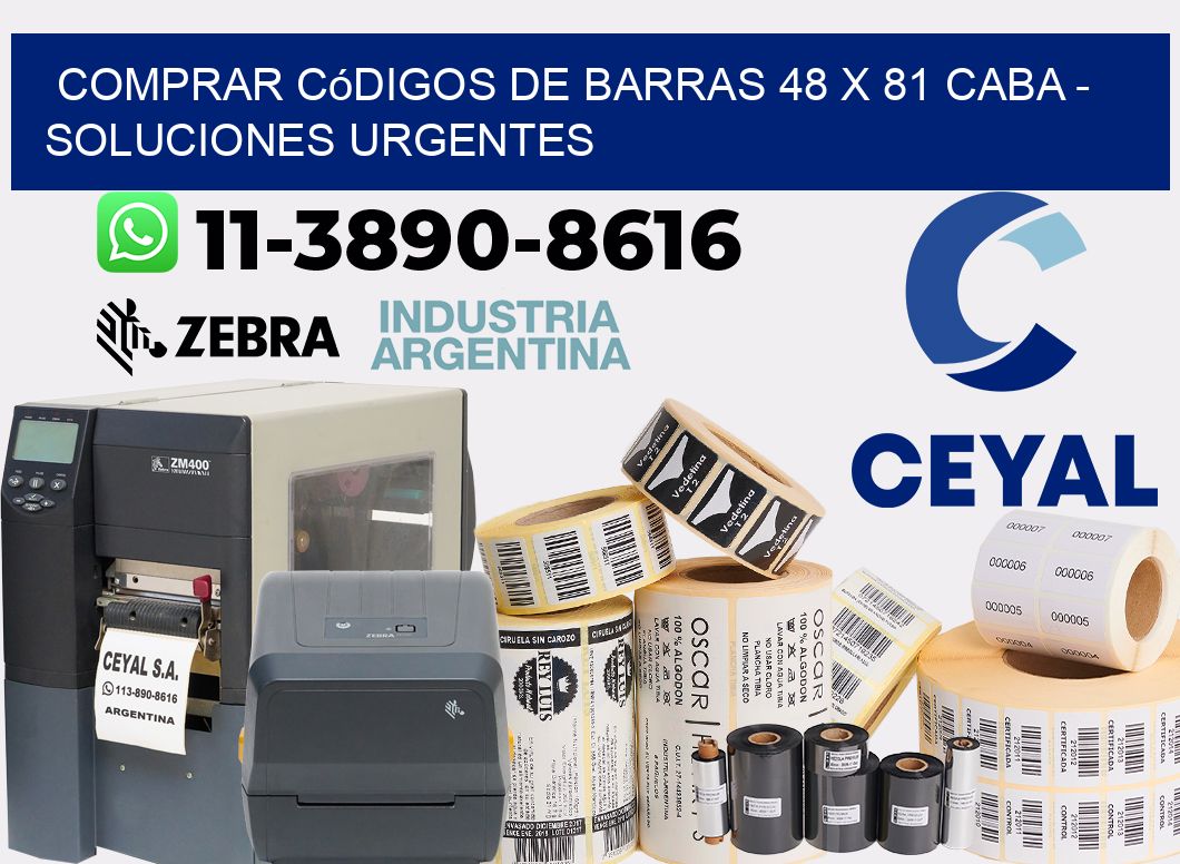 Comprar códigos de barras 48 x 81 CABA - soluciones urgentes