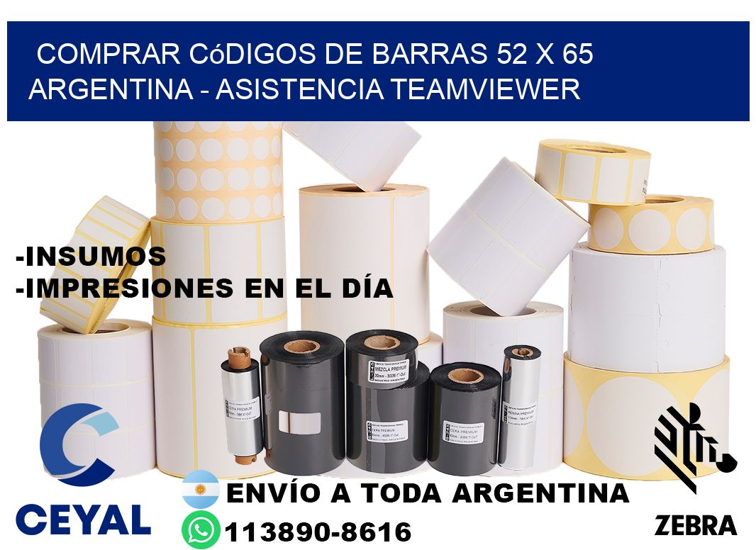 Comprar códigos de barras 52 x 65 argentina - asistencia teamviewer