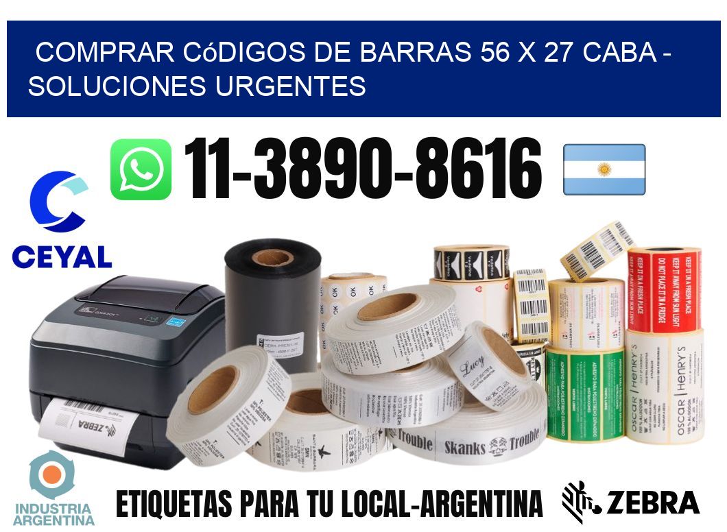 Comprar códigos de barras 56 x 27 CABA - soluciones urgentes