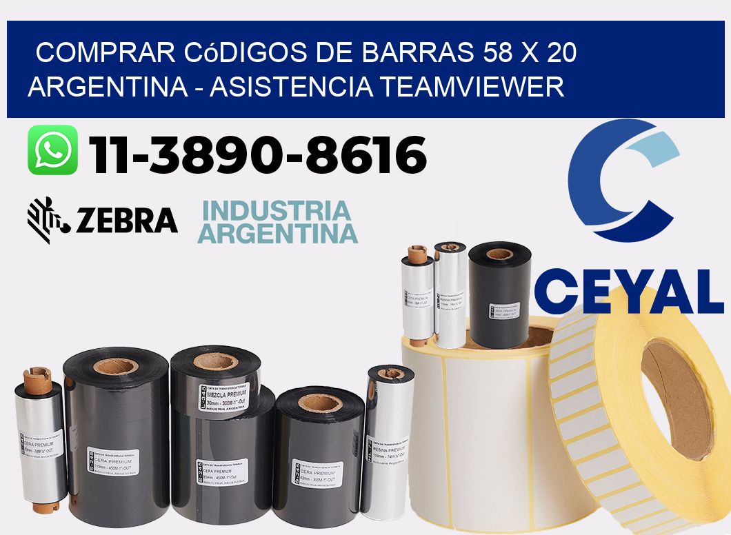 Comprar códigos de barras 58 x 20 argentina - asistencia teamviewer