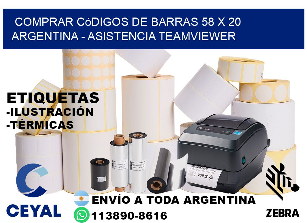 Comprar códigos de barras 58 x 20 argentina - asistencia teamviewer