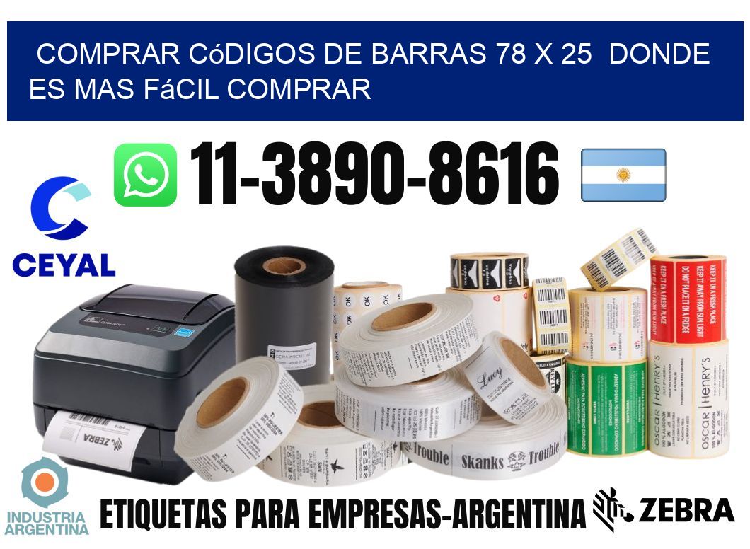 Comprar códigos de barras 78 x 25  Donde es mas fácil comprar