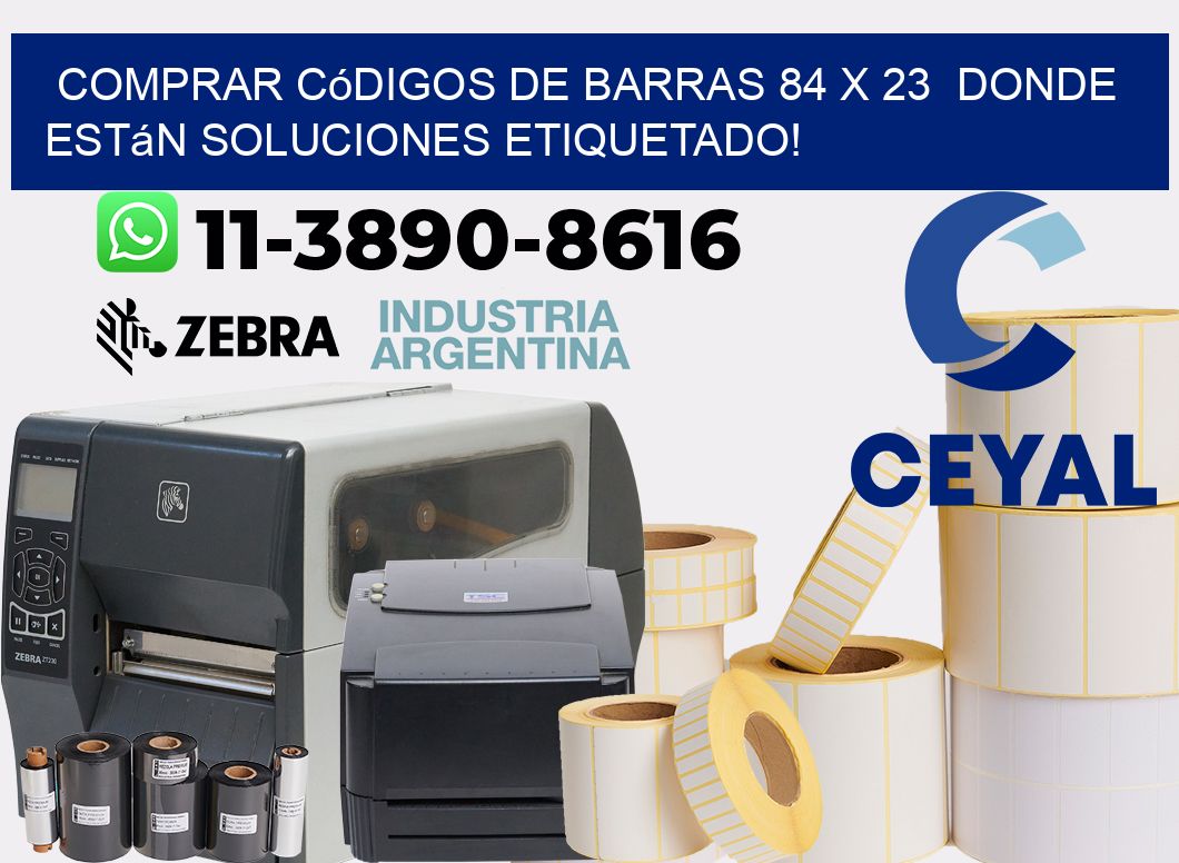 Comprar códigos de barras 84 x 23  donde están soluciones etiquetado!