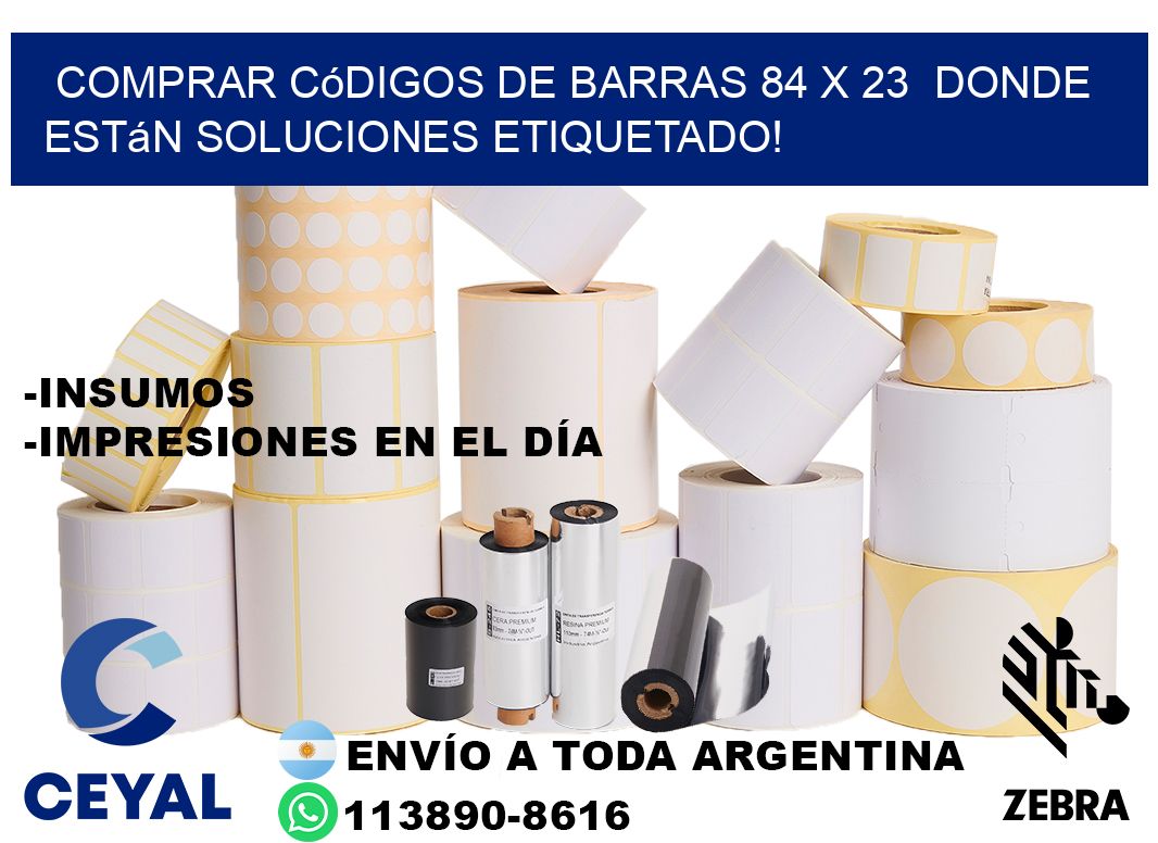 Comprar códigos de barras 84 x 23  donde están soluciones etiquetado!