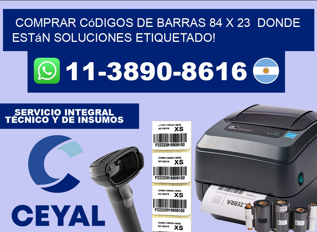 Comprar códigos de barras 84 x 23  donde están soluciones etiquetado!