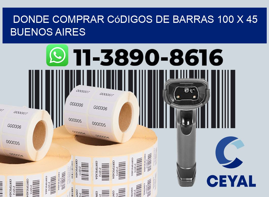 Donde Comprar códigos de barras 100 x 45  Buenos Aires