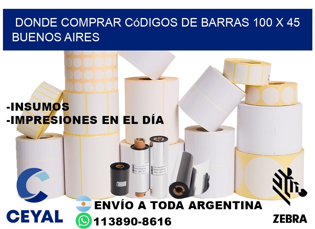 Donde Comprar códigos de barras 100 x 45  Buenos Aires