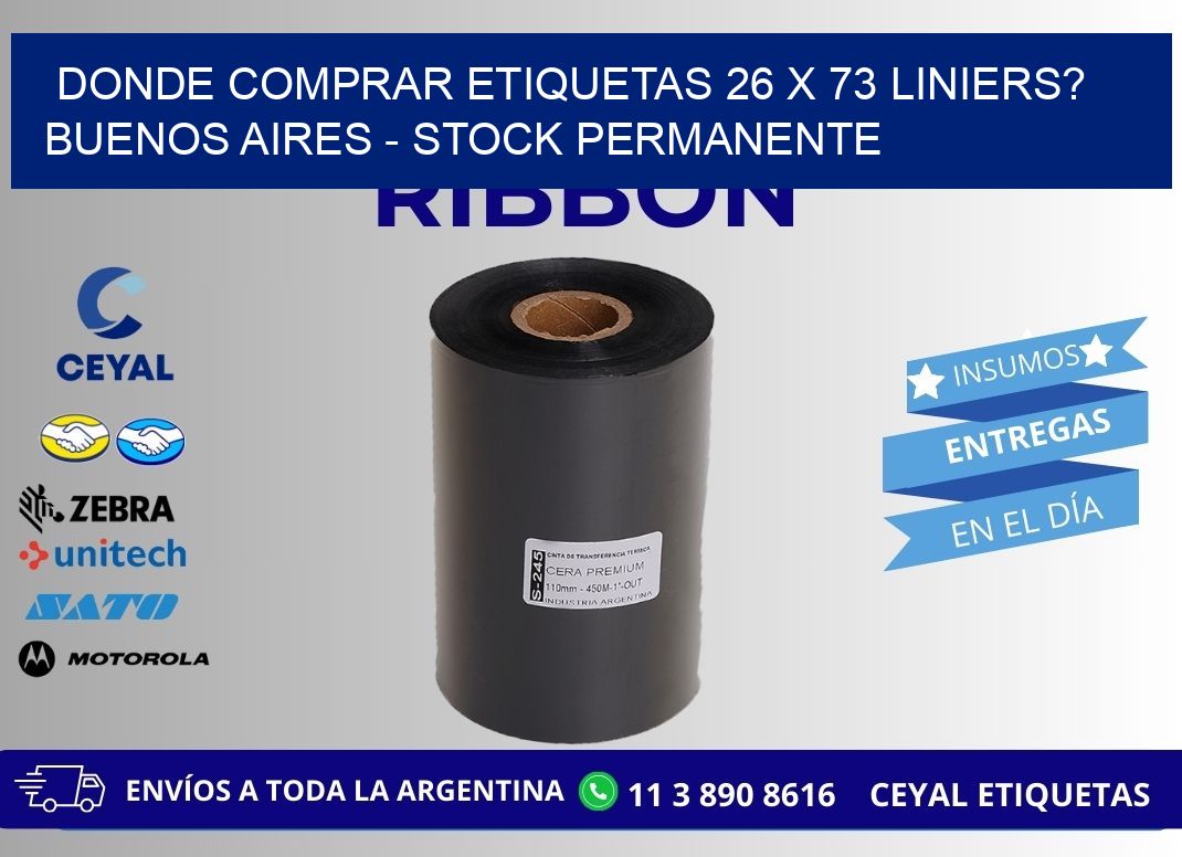 Donde Comprar etiquetas 26 x 73 LINIERS? Buenos Aires - Stock permanente