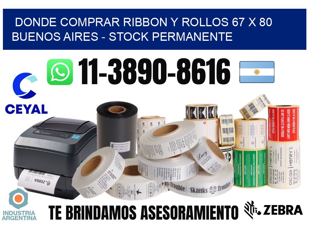 Donde Comprar ribbon y rollos 67 x 80 Buenos Aires - Stock permanente