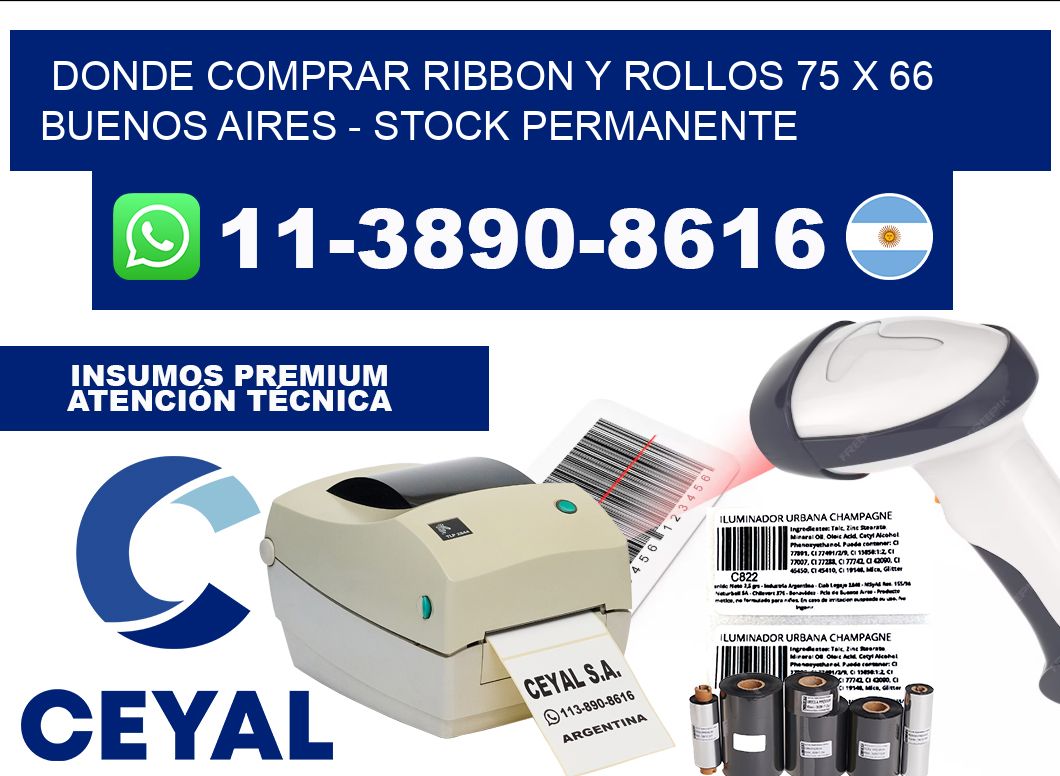 Donde Comprar ribbon y rollos 75 x 66 Buenos Aires - Stock permanente
