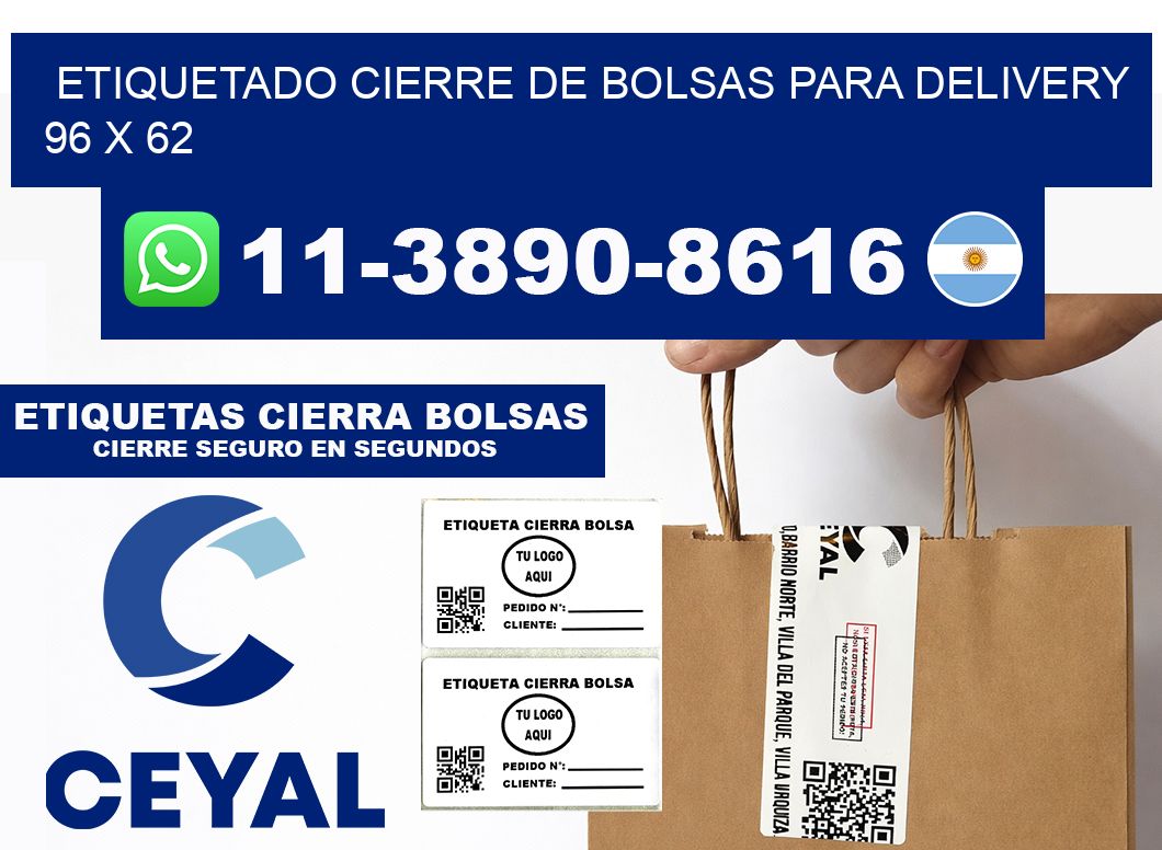 ETIQUETADO CIERRE DE BOLSAS PARA DELIVERY 96 x 62