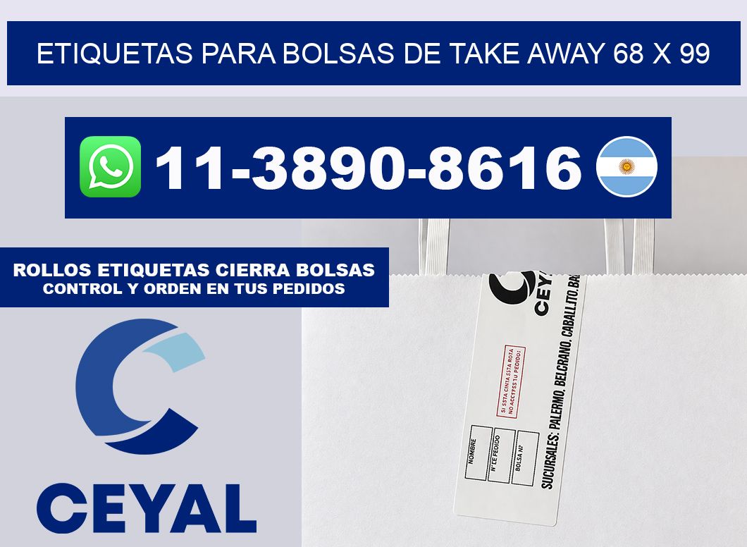 ETIQUETAS PARA BOLSAS DE TAKE AWAY 68 x 99