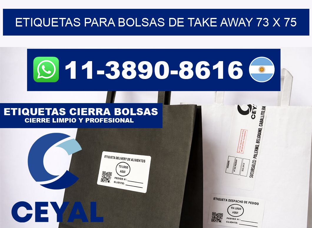 ETIQUETAS PARA BOLSAS DE TAKE AWAY 73 x 75