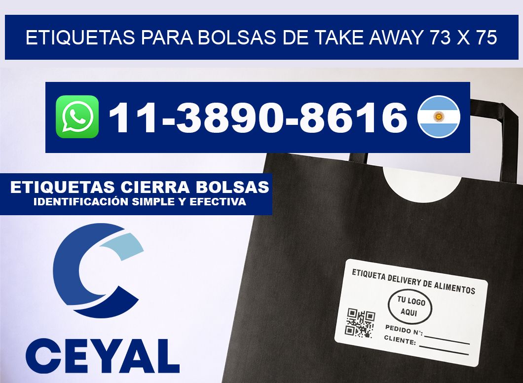 ETIQUETAS PARA BOLSAS DE TAKE AWAY 73 x 75