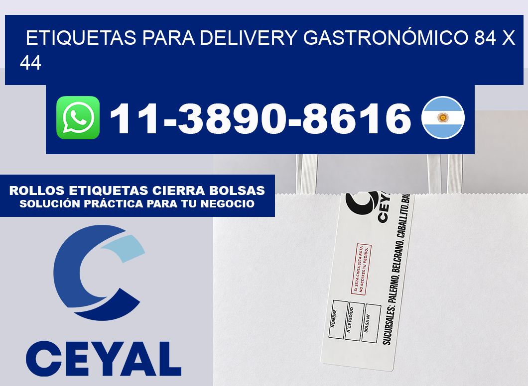 ETIQUETAS PARA DELIVERY GASTRONÓMICO 84 x 44