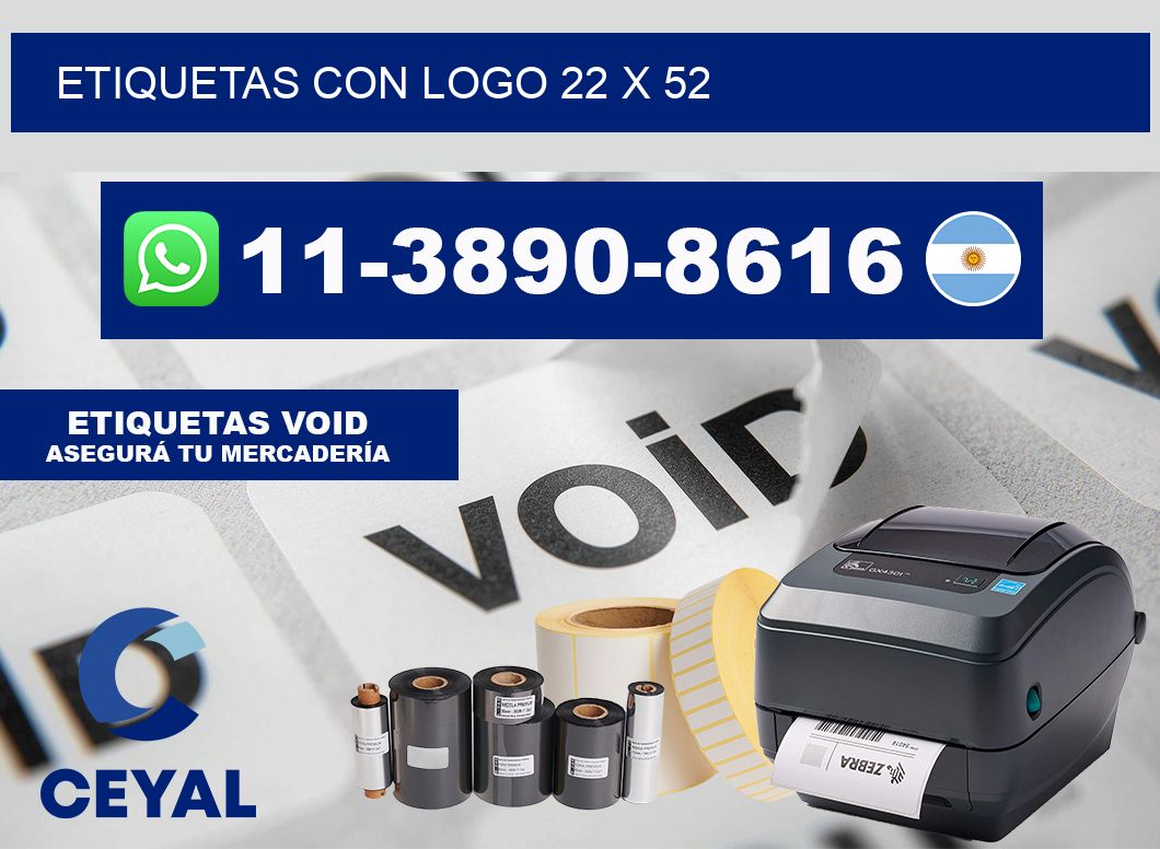 Etiquetas con logo 22 x 52