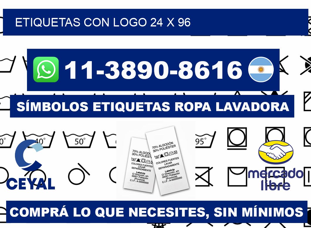 Etiquetas con logo 24 x 96