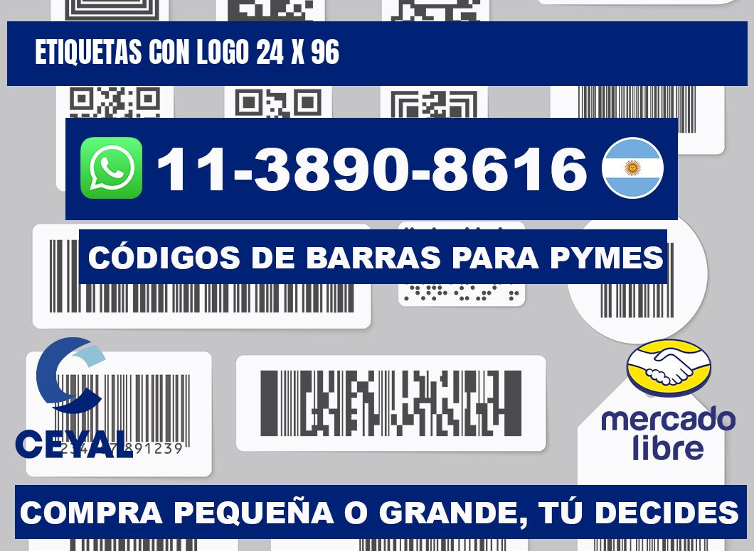 Etiquetas con logo 24 x 96