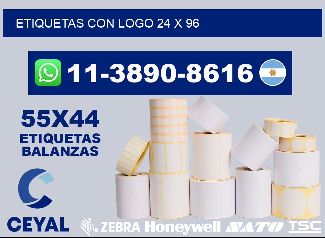 Etiquetas con logo 24 x 96