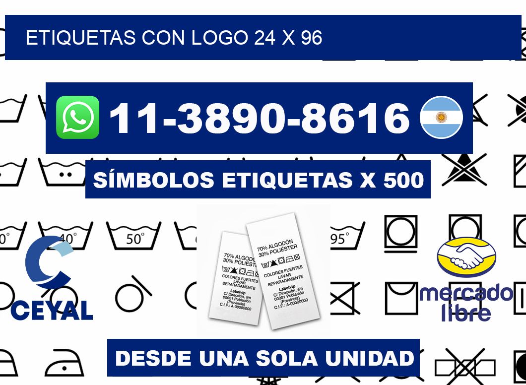 Etiquetas con logo 24 x 96