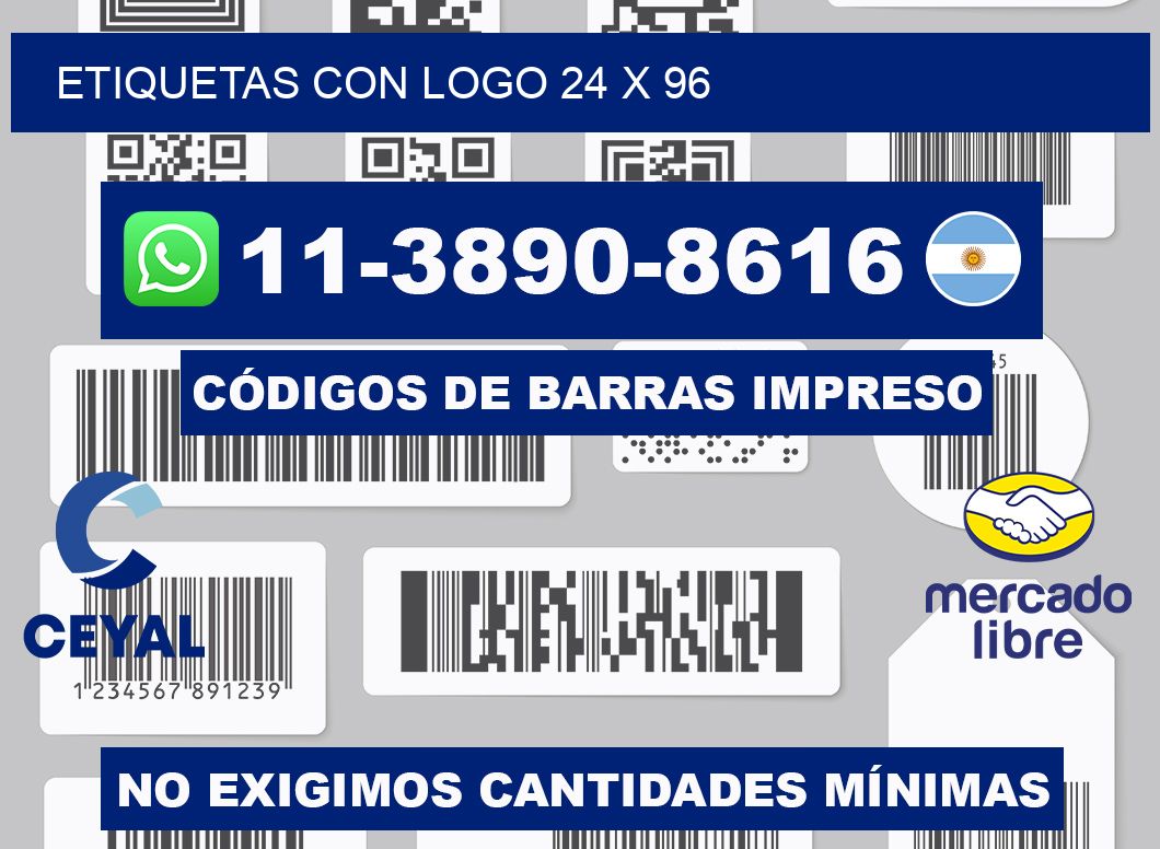 Etiquetas con logo 24 x 96