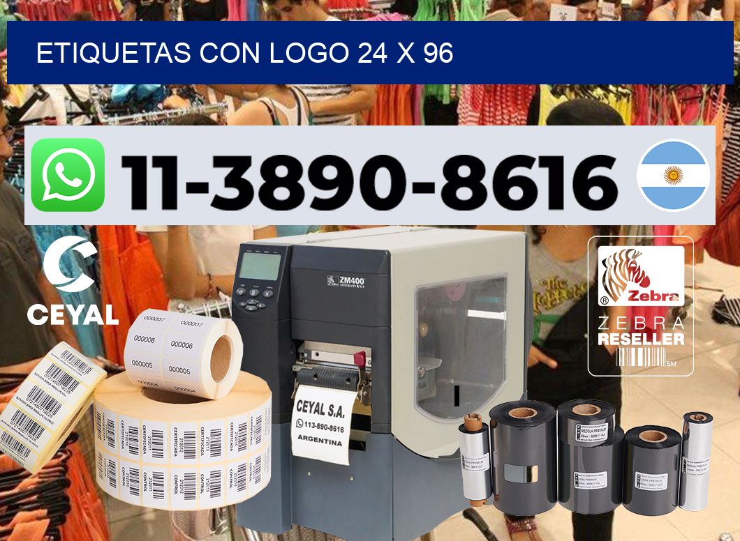 Etiquetas con logo 24 x 96