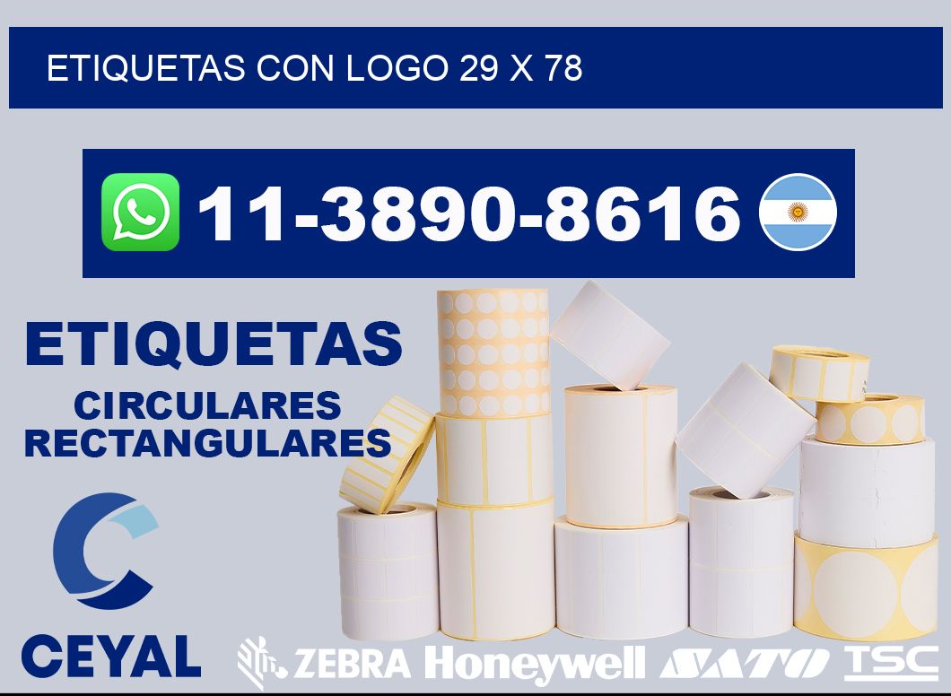 Etiquetas con logo 29 x 78