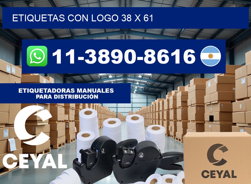 Etiquetas con logo 38 x 61
