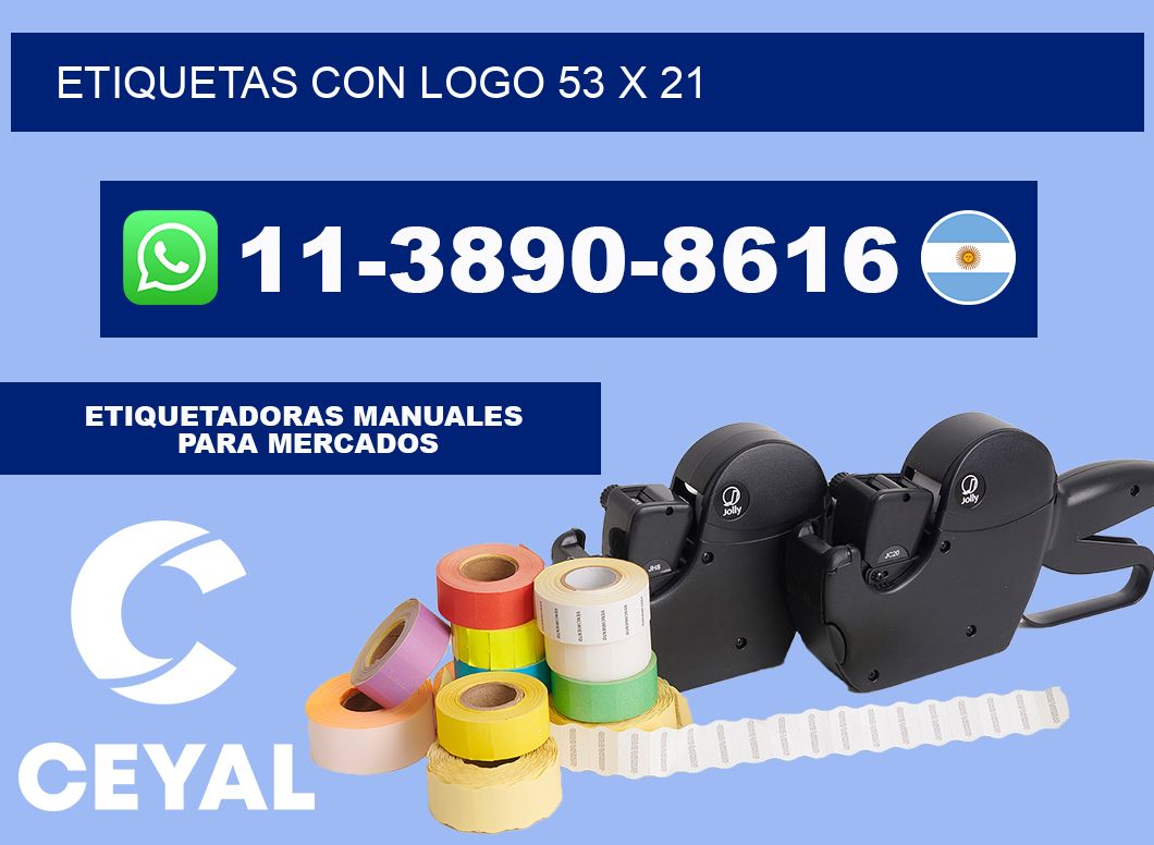 Etiquetas con logo 53 x 21