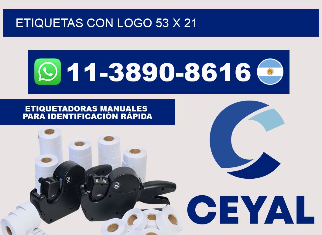 Etiquetas con logo 53 x 21