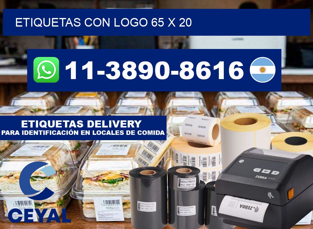 Etiquetas con logo 65 x 20